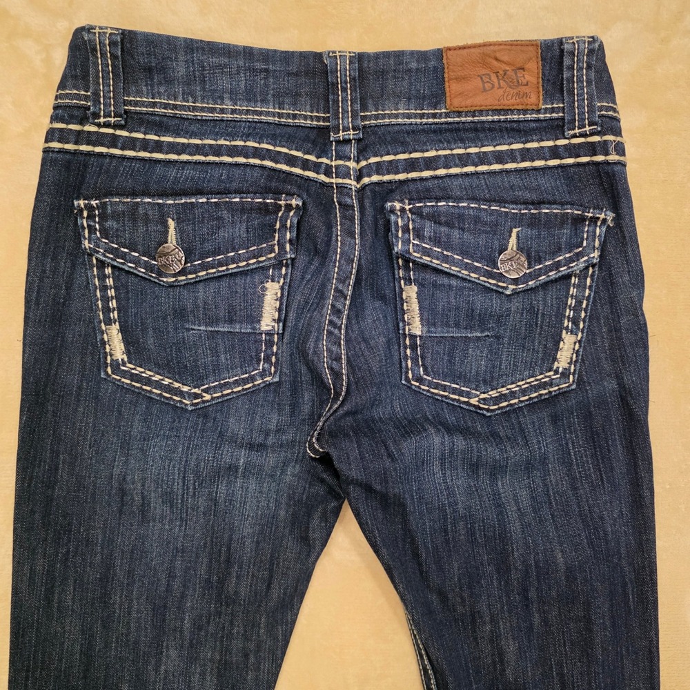 BKE Addison Bootcut Jeans Women Size 27L 27x33.5 Dark Wash Stretch Denim Buckle - Picture 9 of 9
